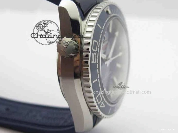 0320 Planet Ocean 2016 43.5mm SS OM 1:1 Best Edition Blue Dial On Blue Leather Strap A Sophisticated 8165